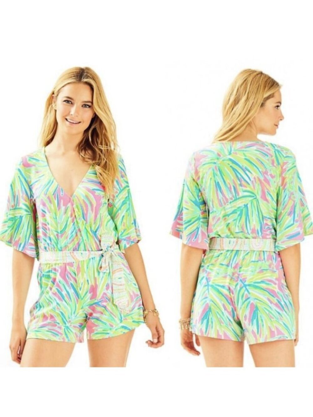 Lilly Pulitzer Madilyn Tiki Print Women’s Shorts Romper Size Small *No Belt